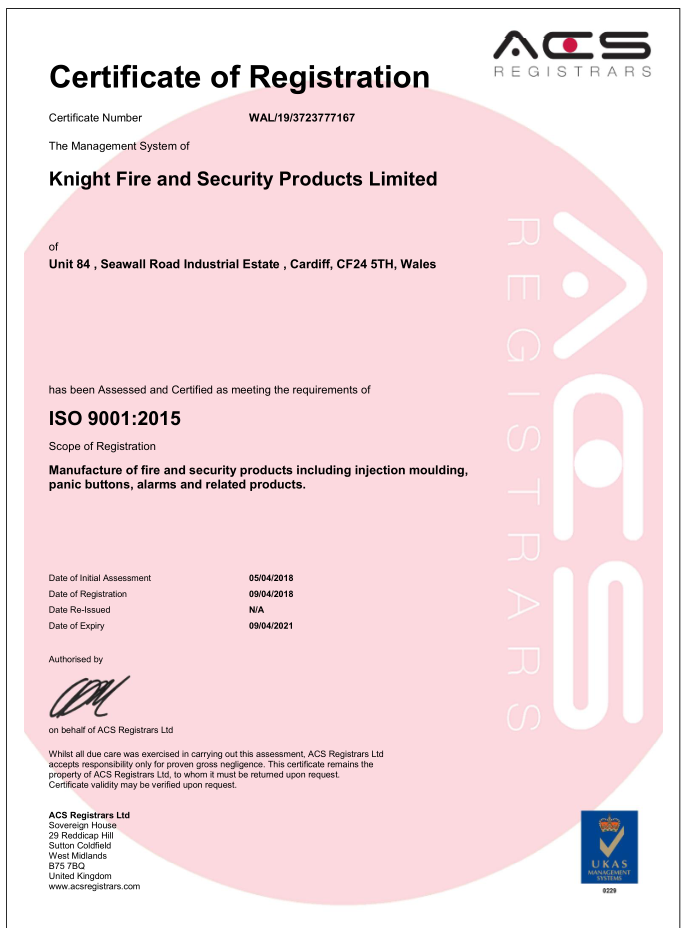 Knight achieve the new ISO 9001:2015 accreditation